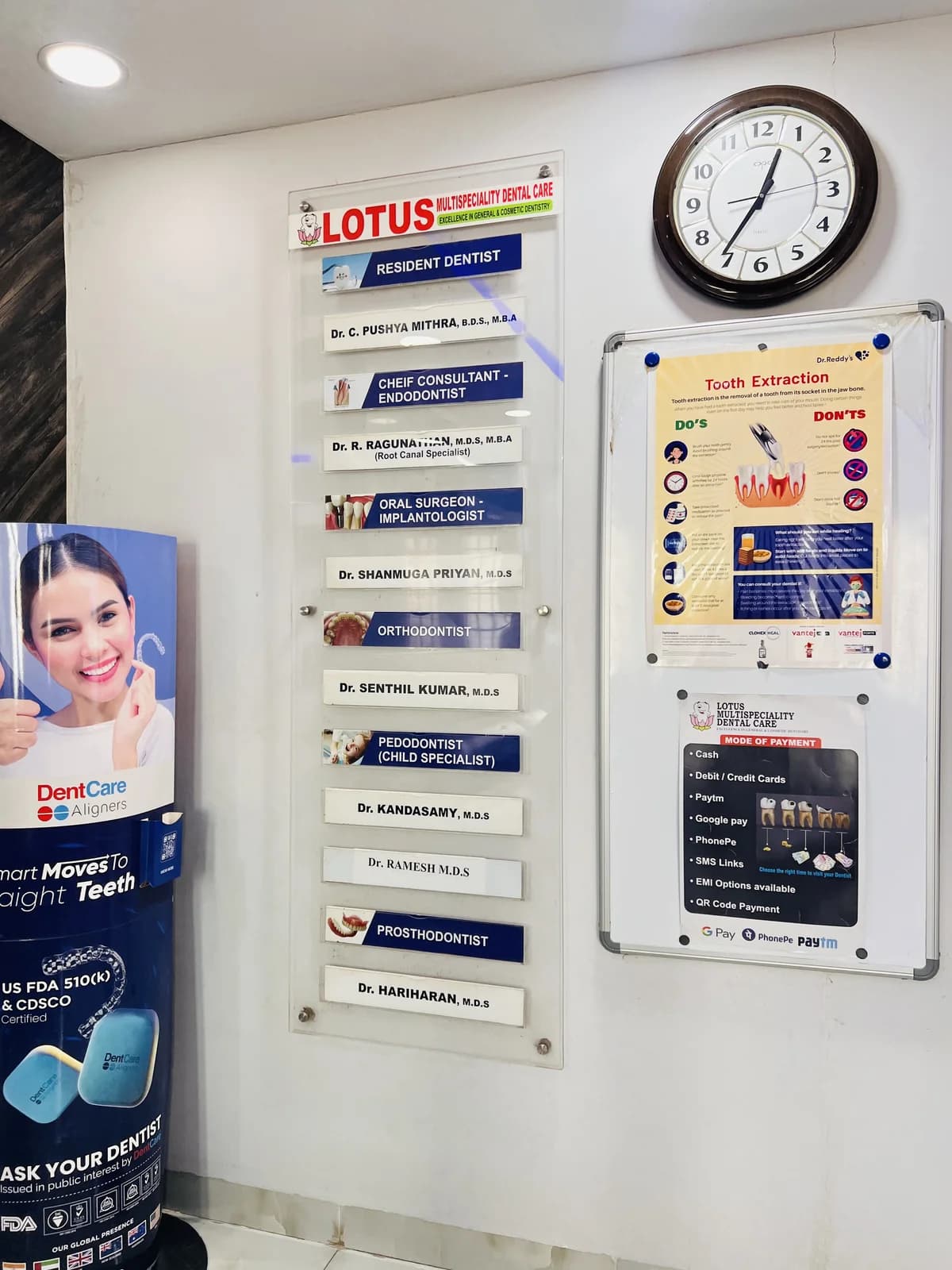 Lotus Dental doctors and specialists board