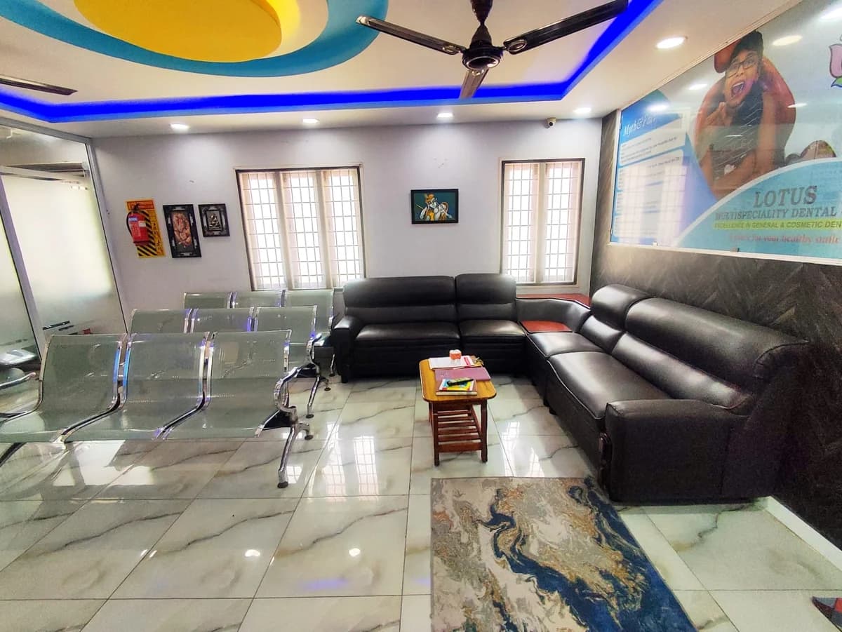 Lotus Dental waiting lounge with sofa seating
