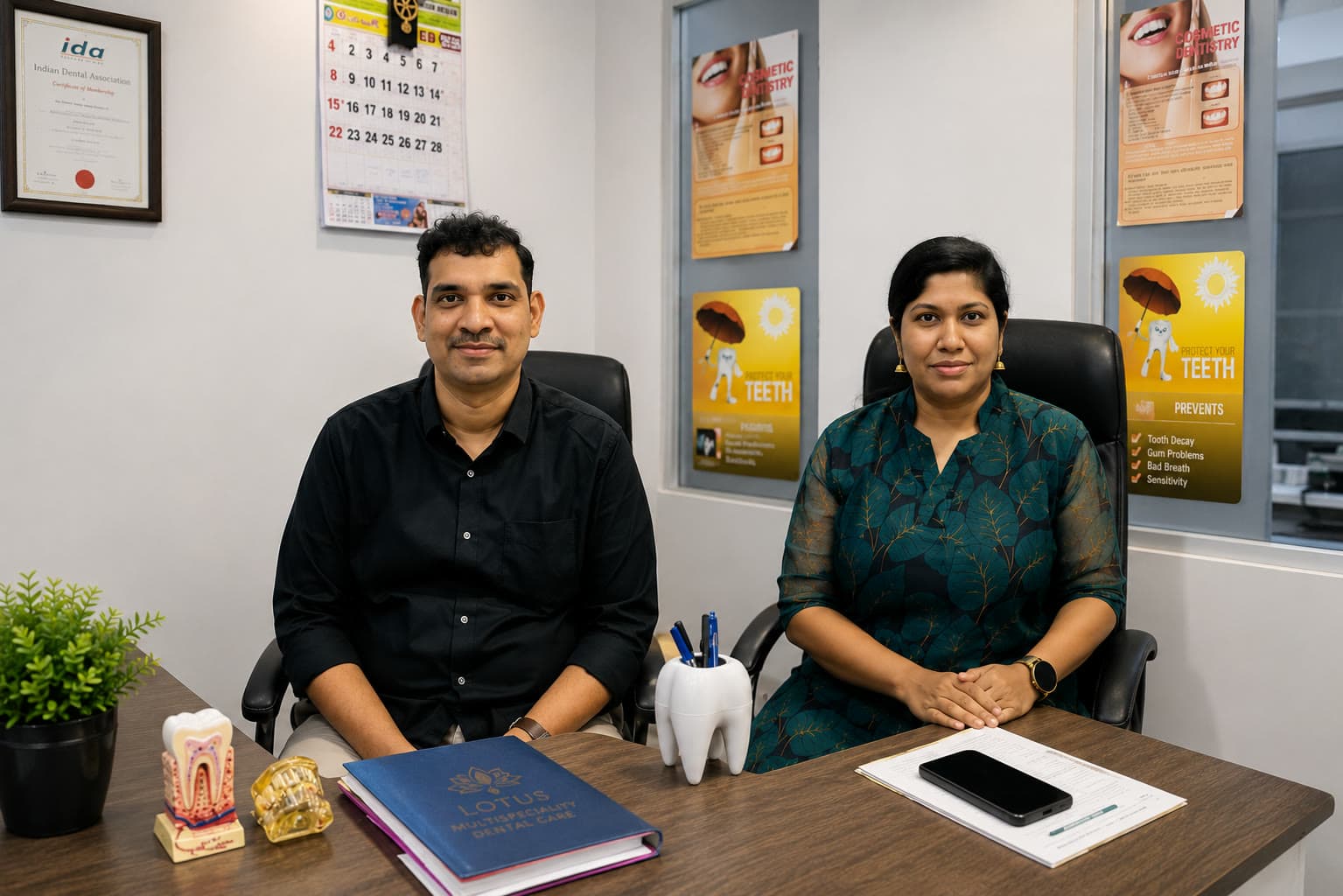 Dr. R. Ragunathan and Dr. C. Pushya Mithra at Lotus Dental Care